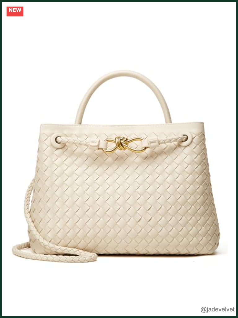 Woven Vegan Leather Tote Bag - Fashion Summer Beach Shoulder Handbag Travel Tote